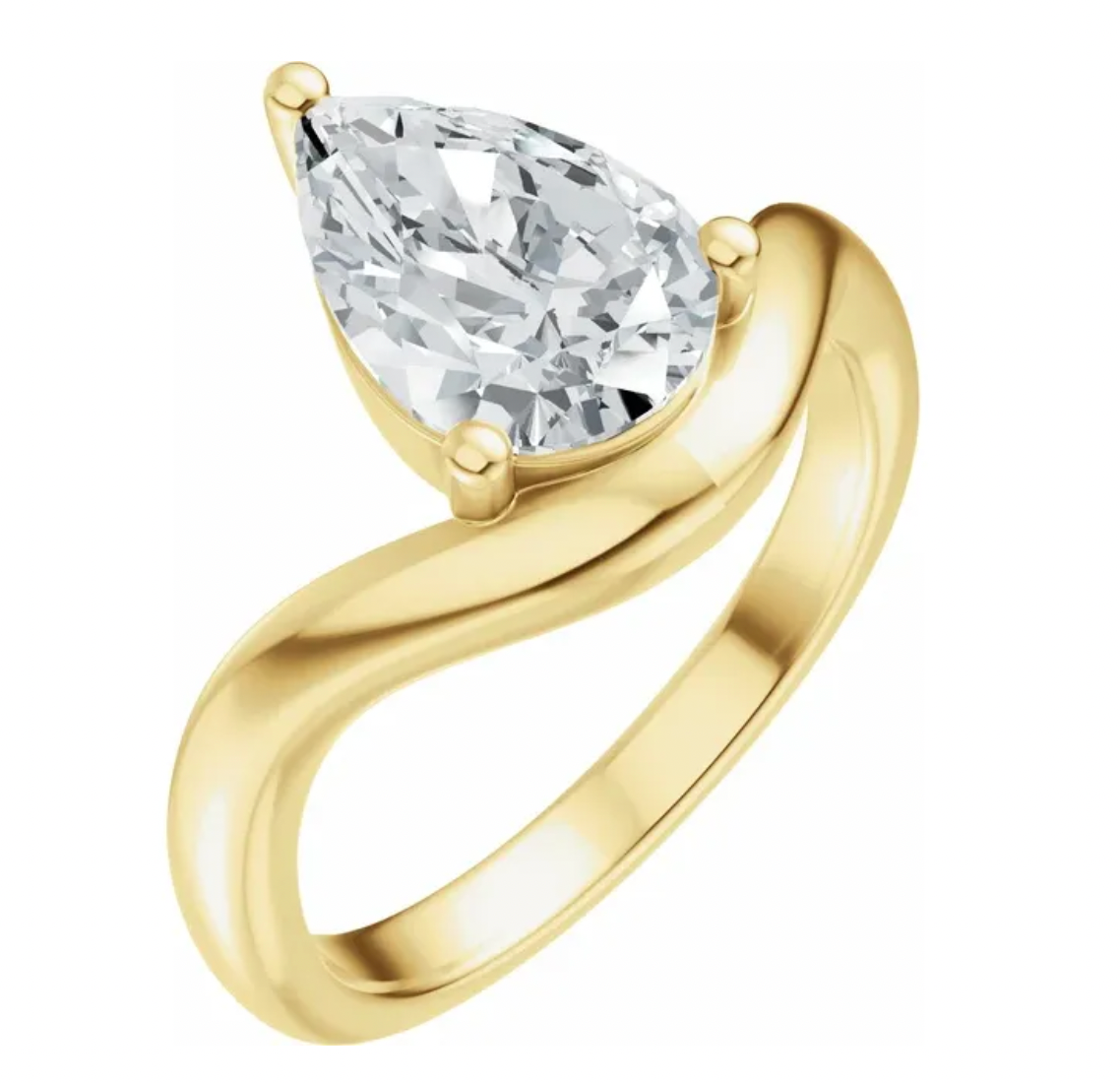 Anillo de Comprimiso con piedra corte Pera