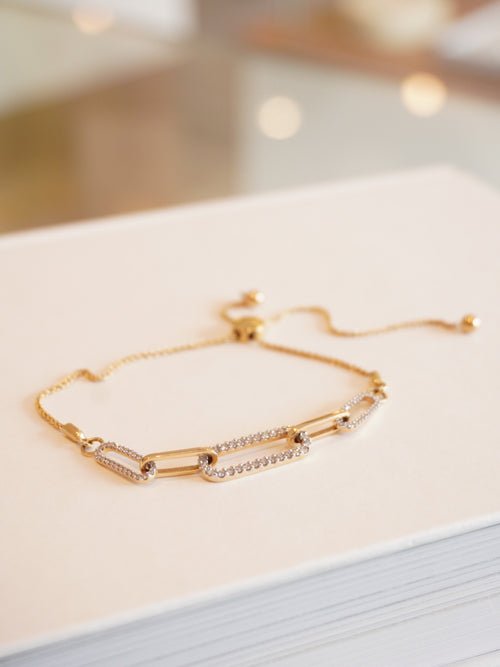 Bracelet paperclip diamantes naurales