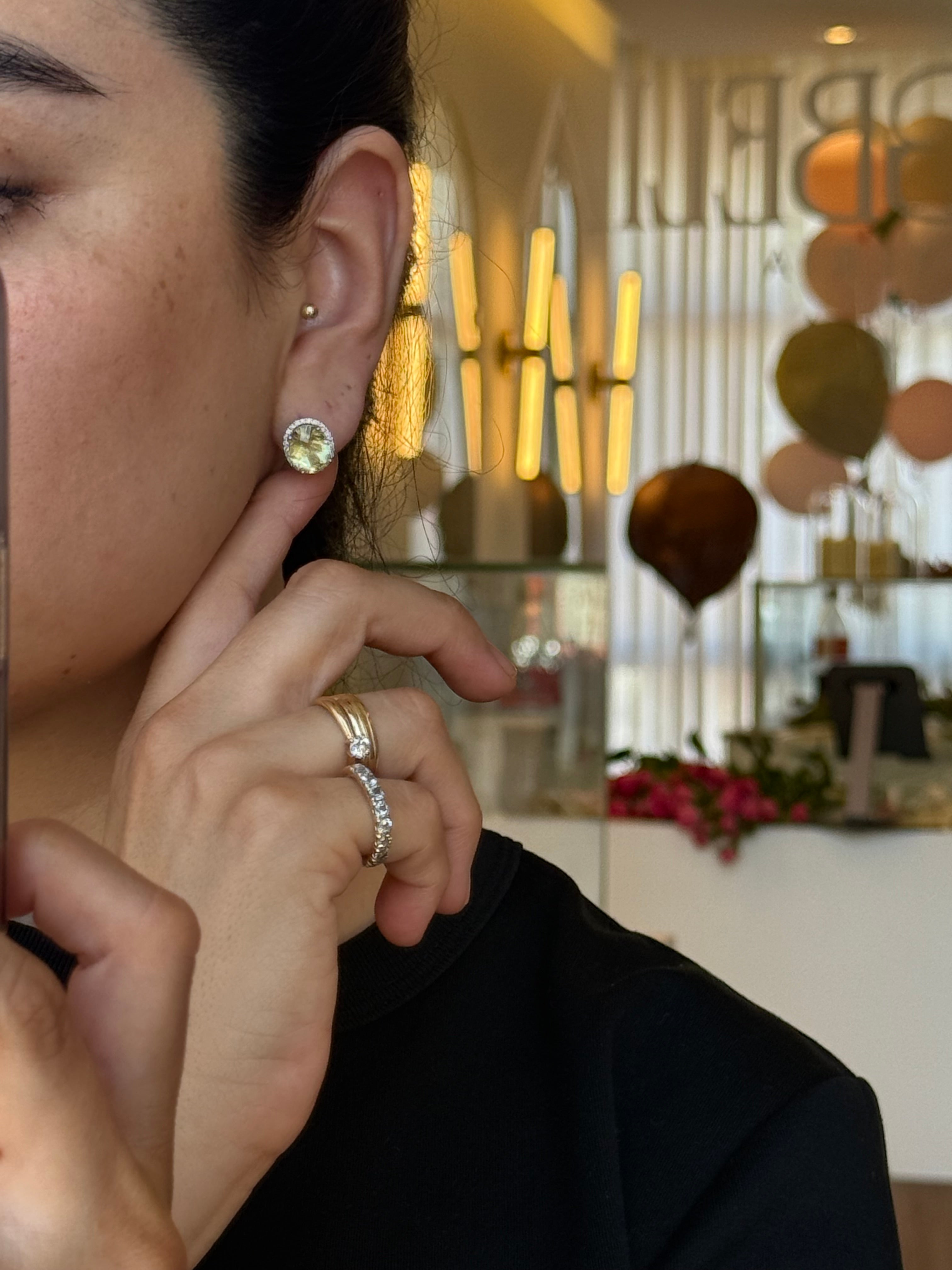 Aretes Diamantes Limón