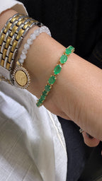 Pulsera Tennis de Esmeraldas Corte Oval