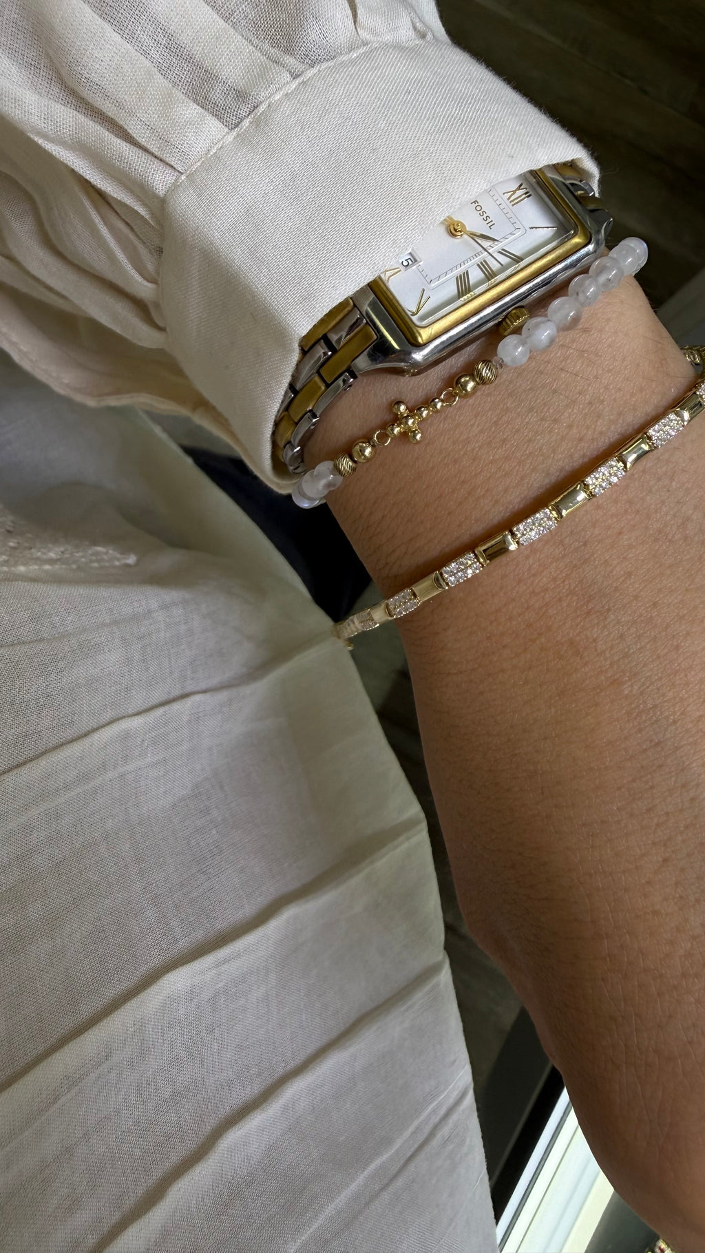 Pulsera de diamantes y oro 14k