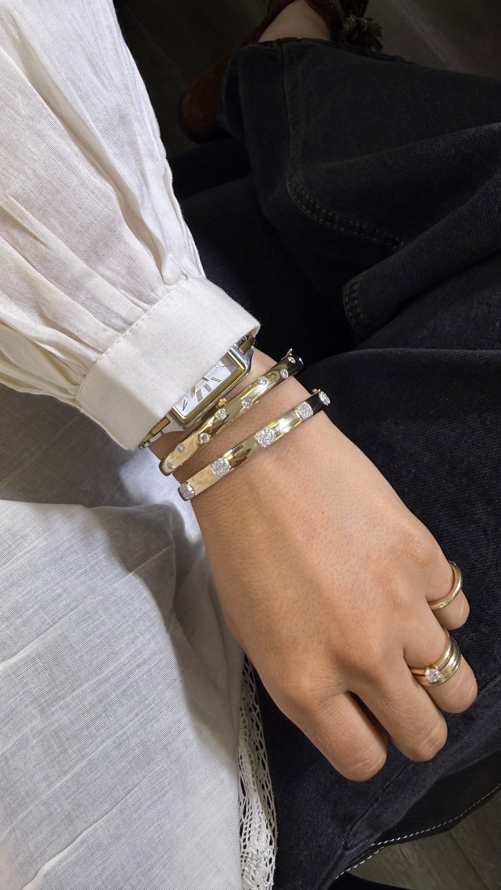 Pulsera Rígida de Diamantes
