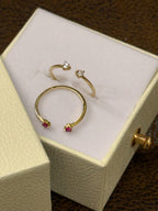 Anillo abierto zirconia recto