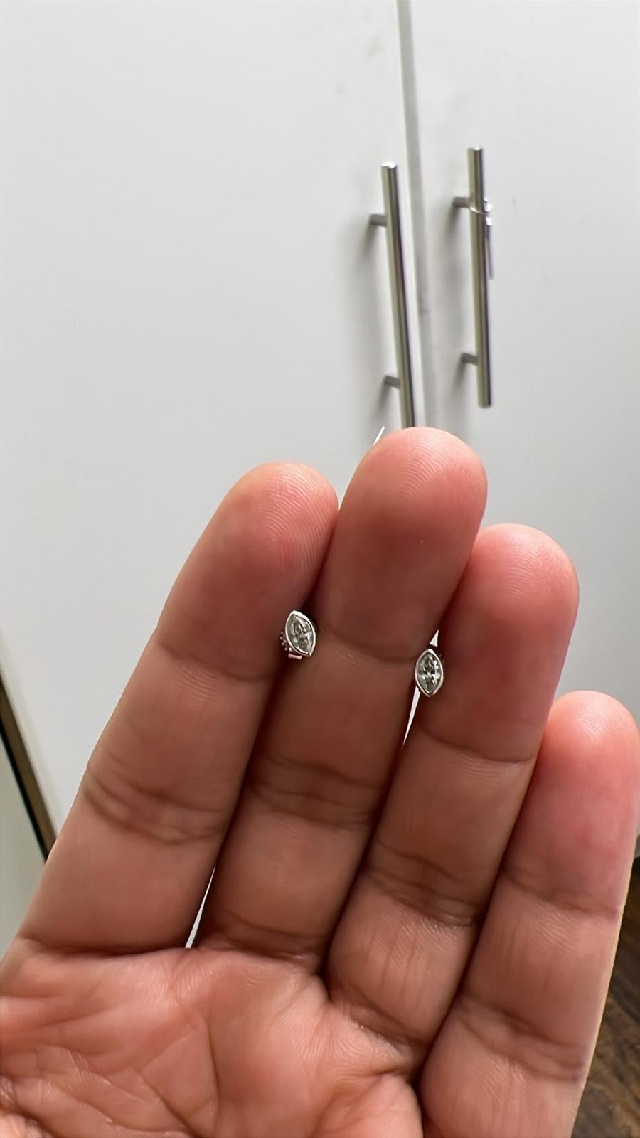 Bezel Marquise Diamond Studs