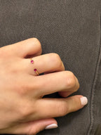Anillo abierto zirconia recto