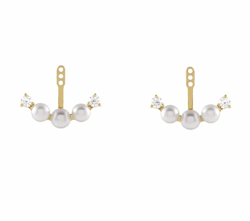 Earjackets Diamantes y Perlas