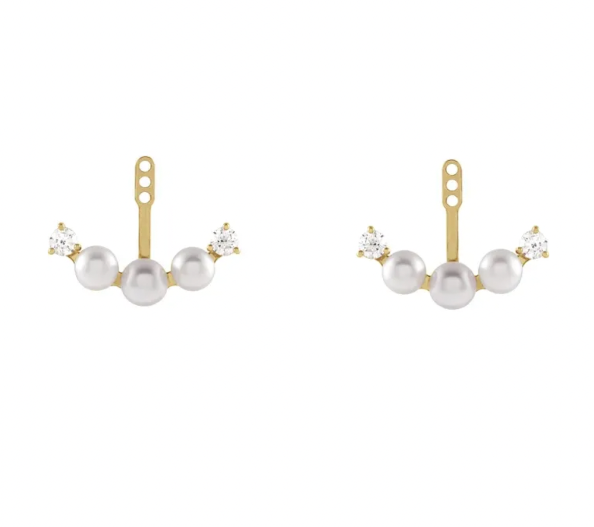 Earjackets Diamantes y Perlas