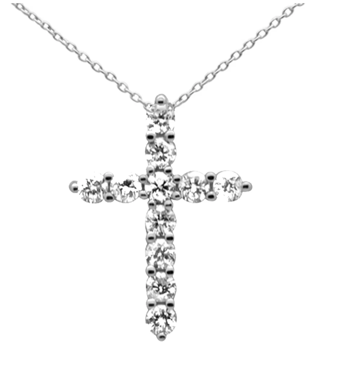 Collar con colgante cruz de diamantes