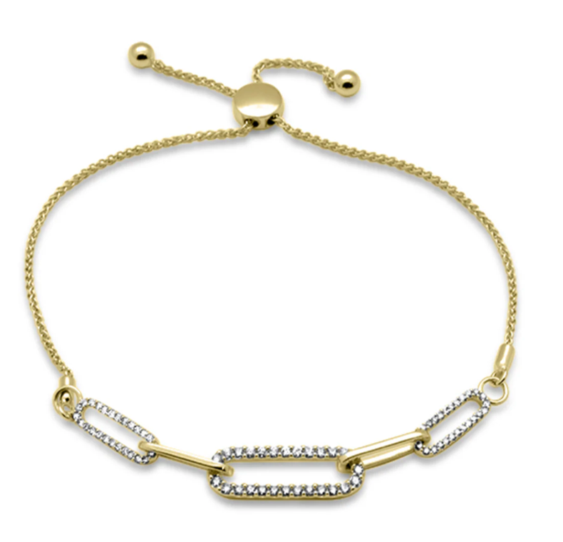 Bracelet paperclip diamantes naurales