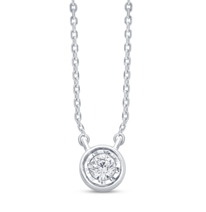 collar diamante en bisel solitario