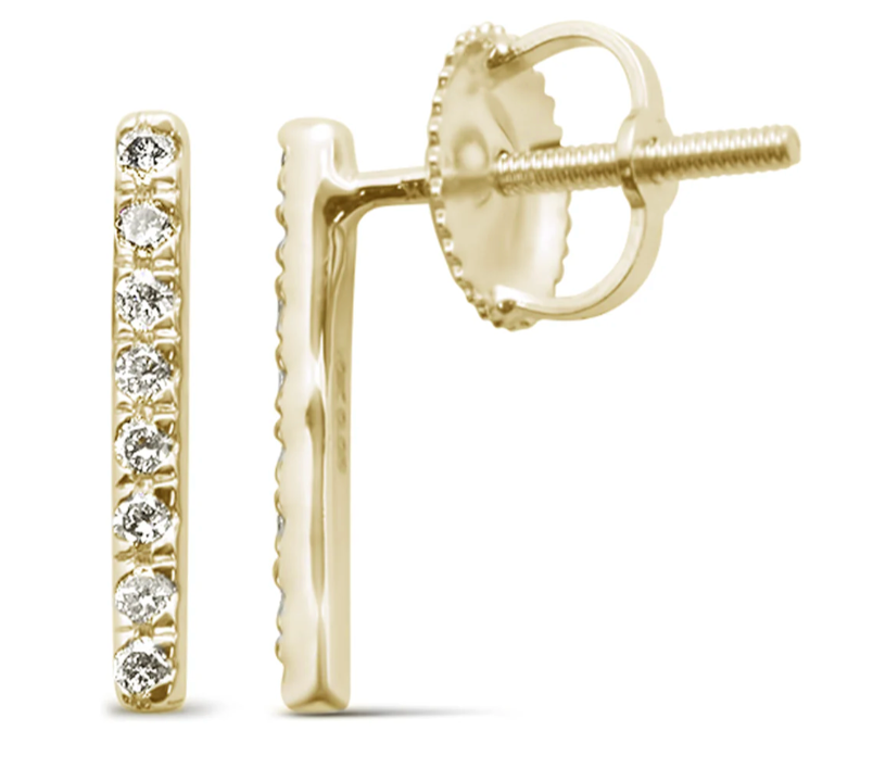 Aretes línea de diamantes