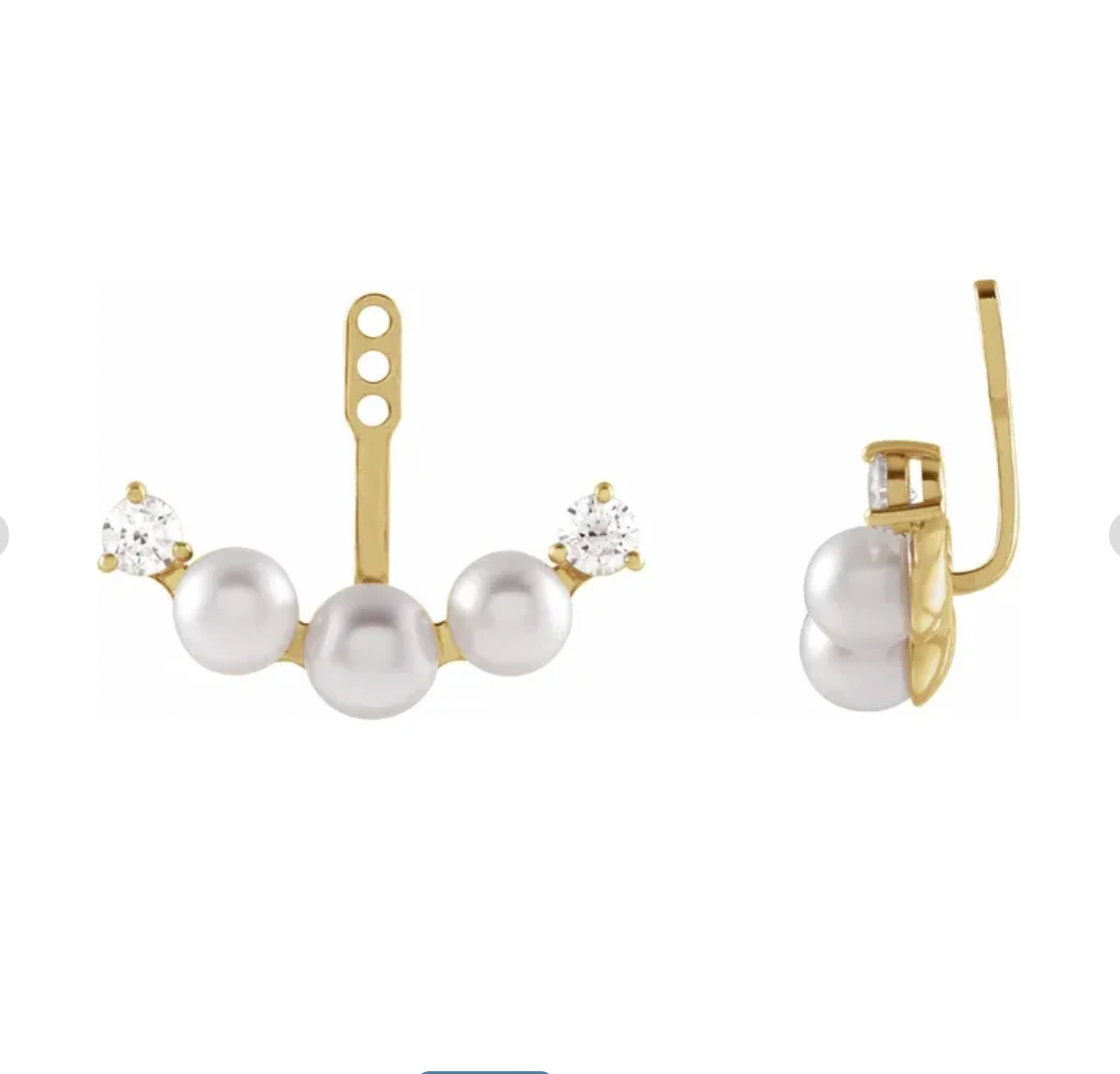 Earjackets Diamantes y Perlas