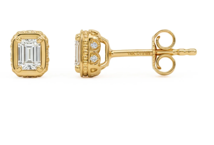 Bezel Emerald Studs