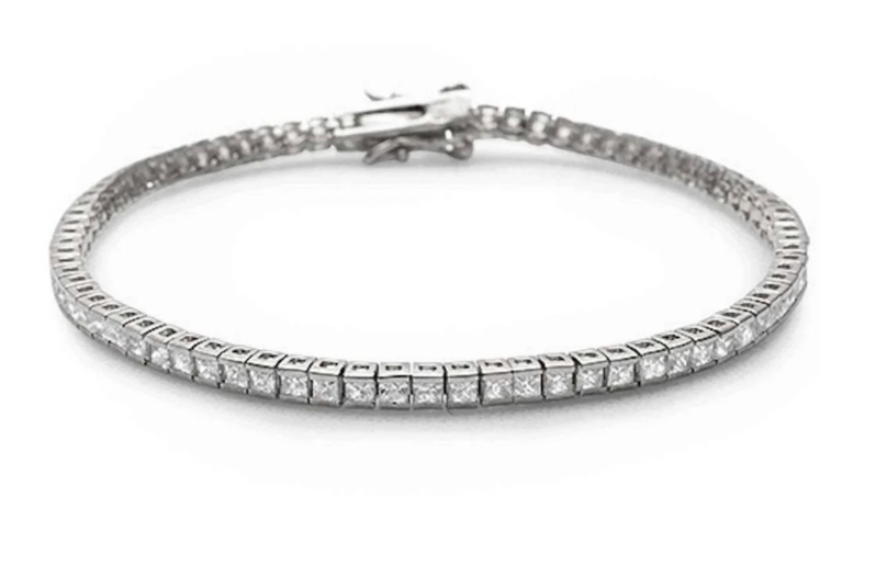 Pulsera tennis bisel cuadrado de 3 mm
