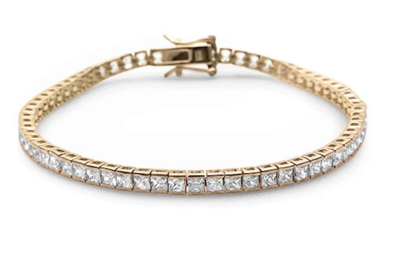 Pulsera tennis en bisel cuadrado YG