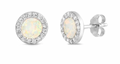 Pendientes ópalo blanco y circonitas.