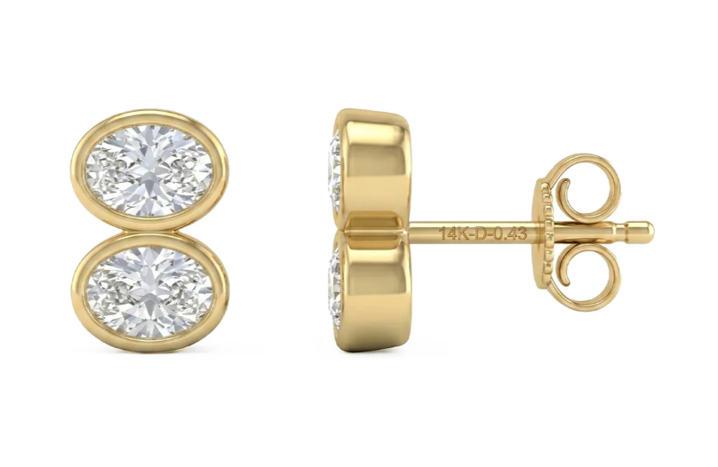 Studs 2 diamantes con bisel
