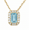 Colgante Aguamarina Halo de diamantes