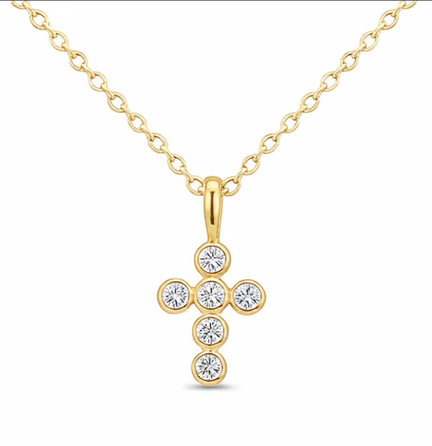 Cruz diamantes en bisel