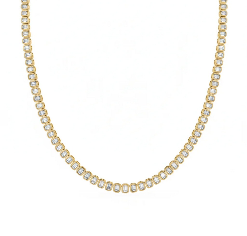Collar de Diamantes Corte Esmeralda