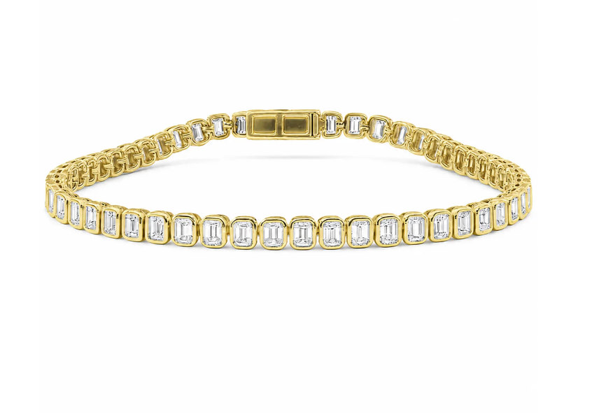 Pulsera de Diamantes Corte Esmeralda