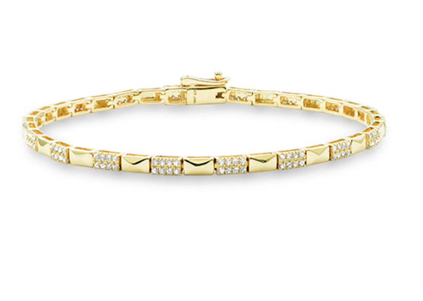 Pulsera de diamantes y oro 14k