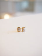 Bezel Emerald Studs