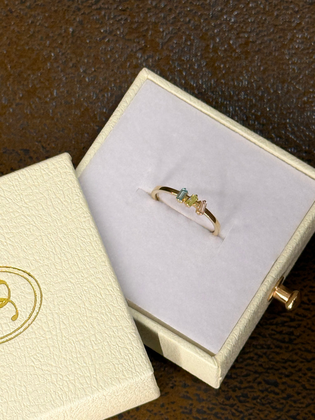 Anillo zirconias tricolor