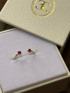 Anillo abierto zirconia recto