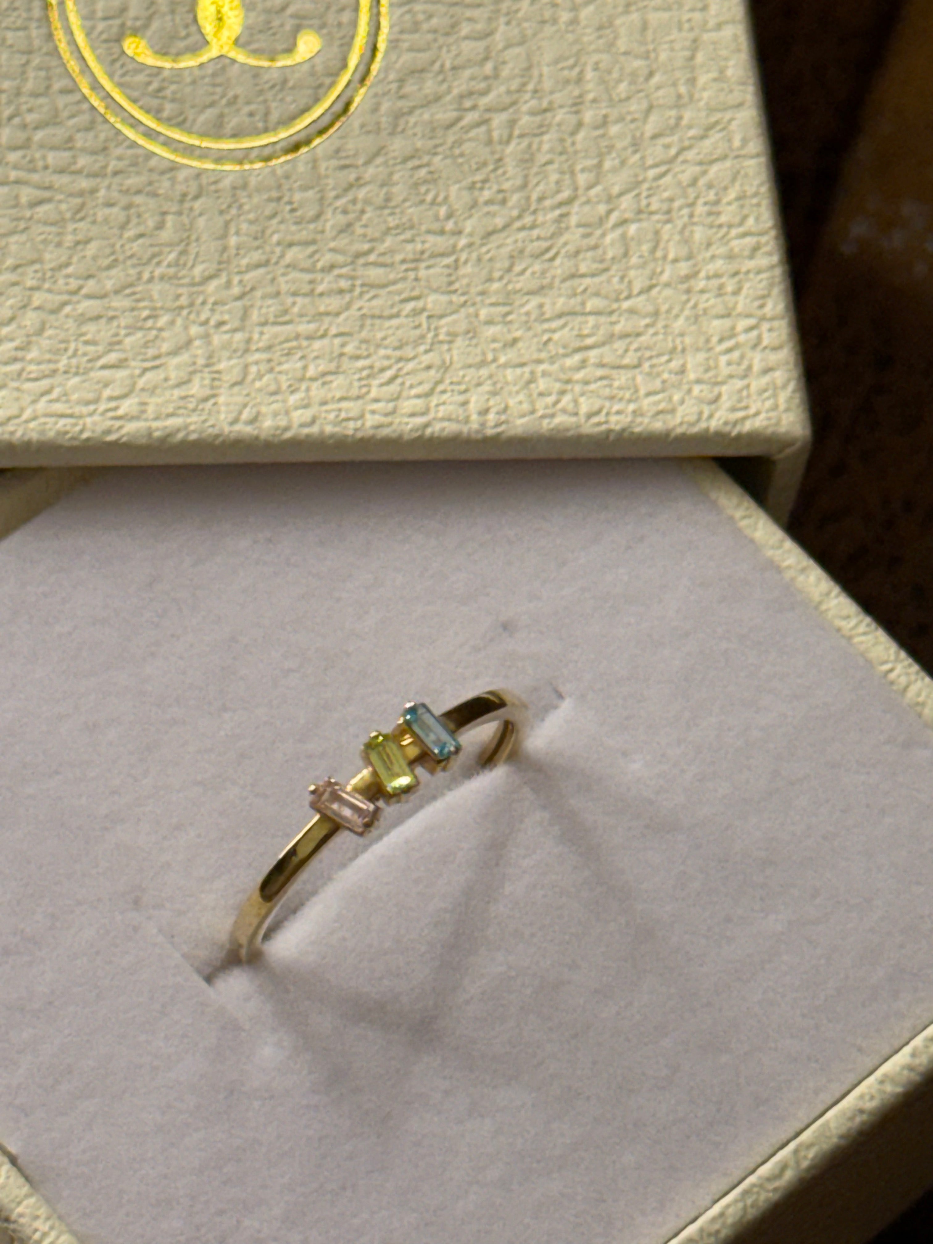 Anillo zirconias tricolor