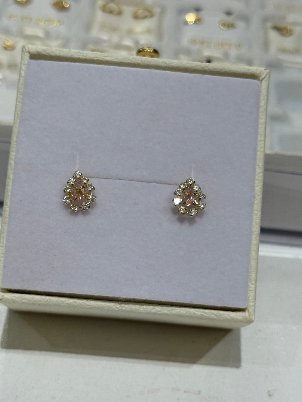 Broquelitos Zirconias rosas-blancas