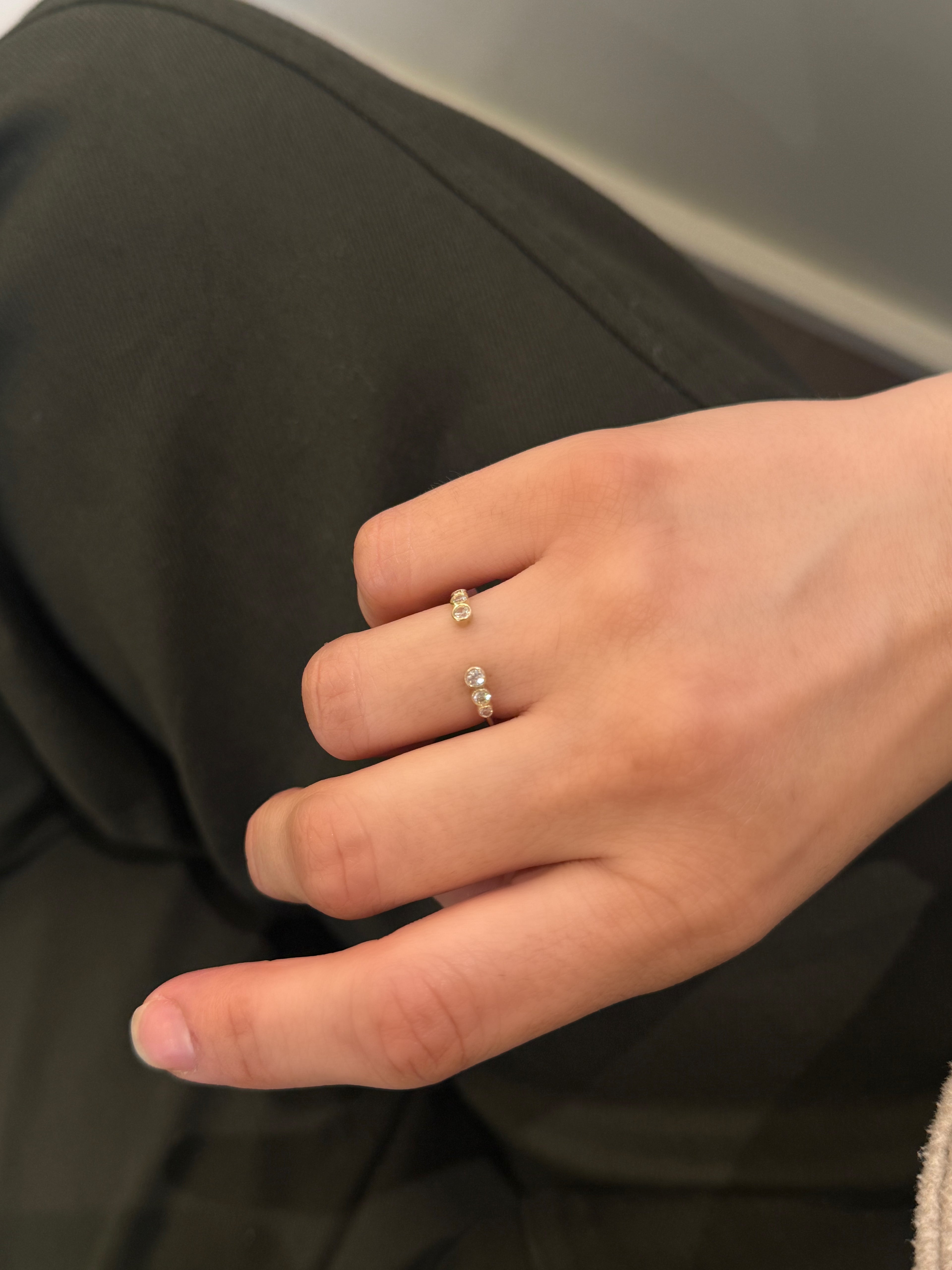 Anillo abierto 3 biseles