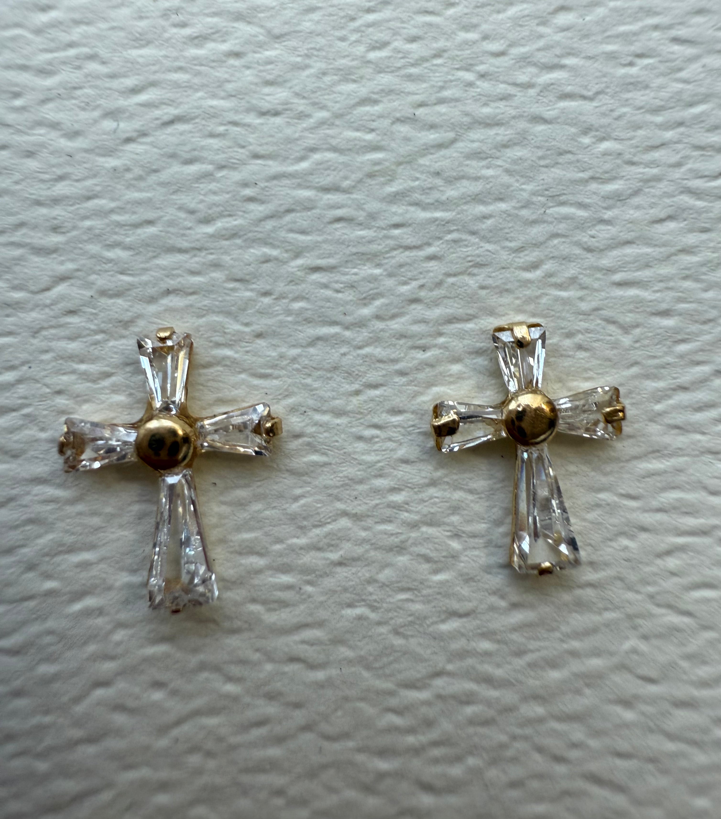 Broquelitos Cruz con zirconias