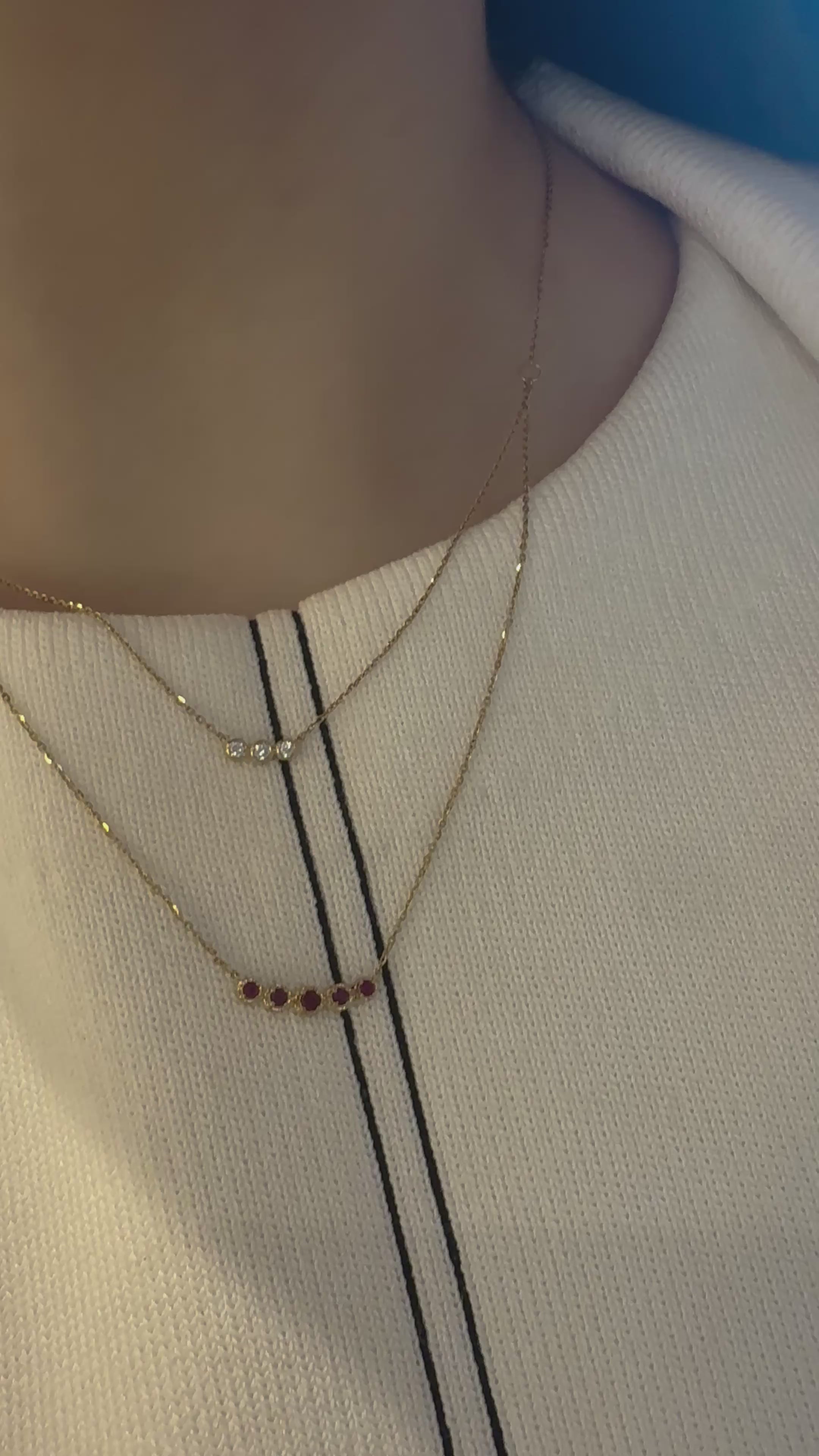 Collar diamantes y rubies