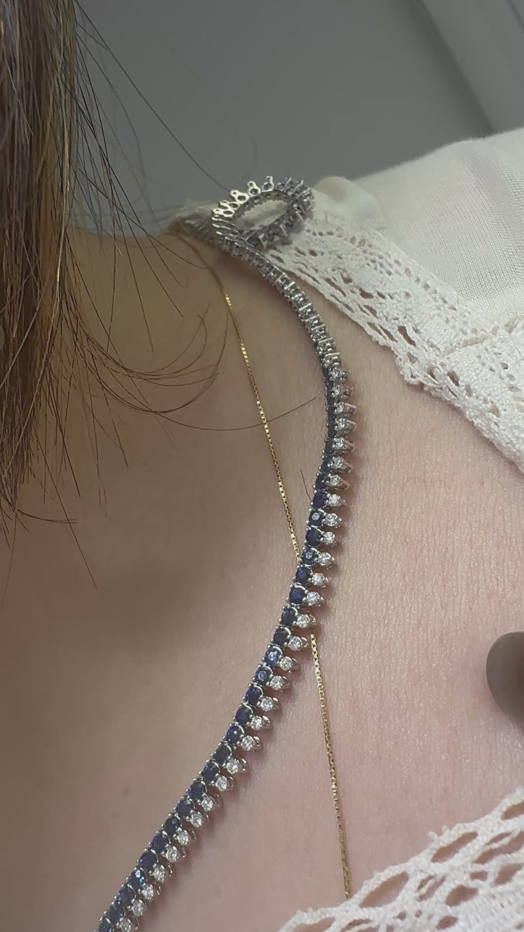 Collar Tennis con Gotas diamantes