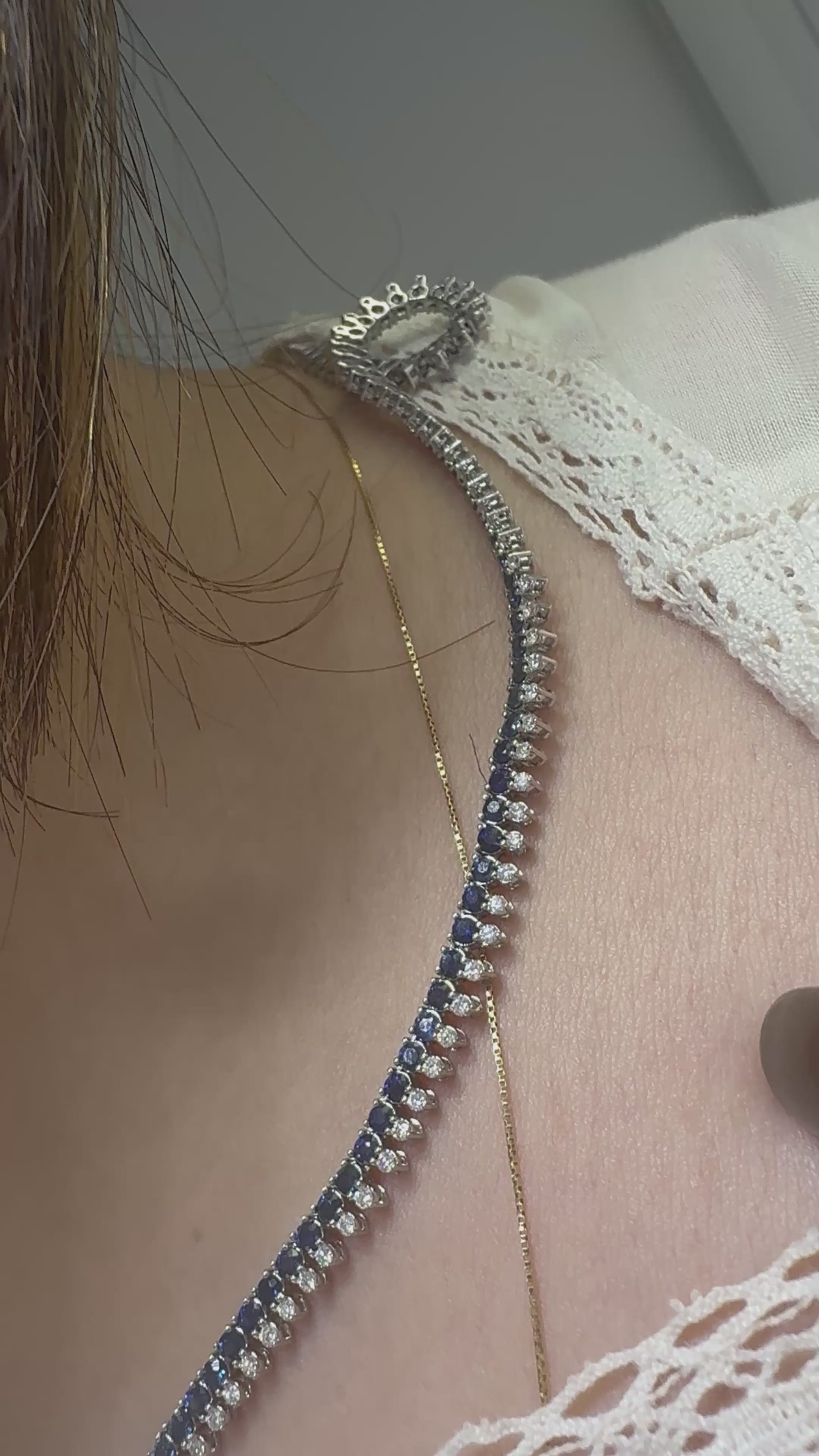 Collar Tennis con Gotas diamantes